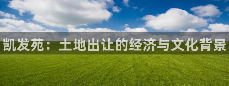 辉达娱乐电子娱乐官网下载：凯发苑：土地出让的经济与文化背景